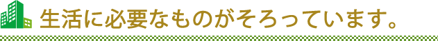 生活に必要なものがそろっています。